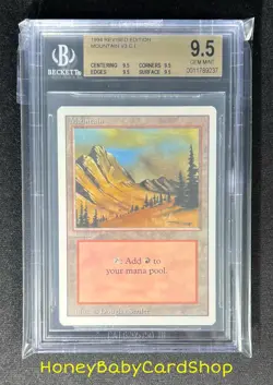 MTG 3rd Edition Revised 1994 Mountain (C) BGS 9.5Q (TRUE QUAD) GEM MINT 93/94 - Image 6