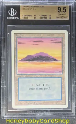 MTG 3rd Edition Revised 1994 Island (A) BGS 9.5Q (TRUE QUAD) GEM MINT Old School - Image 7