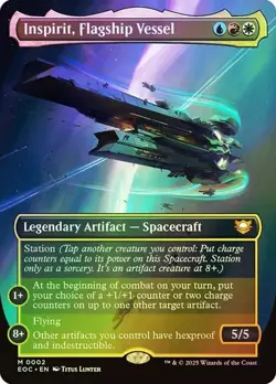 MTG  ** FOIL **  Inspirit, Flagship Vessel (Borderless) - Edge of Eternities - Image 1