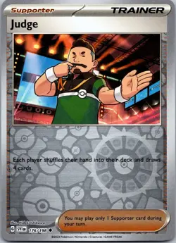 Judge 176/198 Reverse Holo Scarlet & Violet SVI NM Pokemon TCG Card - Image 1