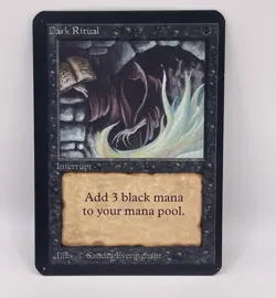 MAGIC THE GATHERING MTG DARK RITUAL  ALPHA  NR MINT- MINT FOR NATHANIEL - Image 1
