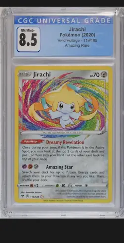 CGC 8.5 Jirachi 2020 Vivid Voltage 119/185 Amazing Rare Pokemon Card - Image 1