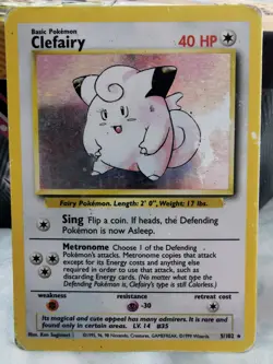 Pokemon WOTC Clefairy Original Base Set Holo Rare Card 5/102 - Image 3