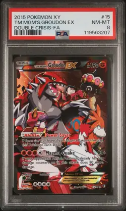 PSA 8 NM-MT Team Magma’s Groudon 15/34 Double Crisis Full Art Holo Pokemon Card - Image 3