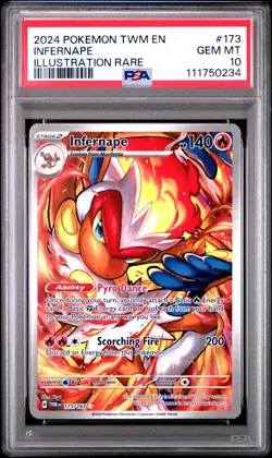 2024 Pokemon Twilight Masquerade Infernape FA Illustration Rare #173/167 PSA 10 - Image 1