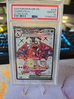 🔥 215 CHARIZARD ex GEM MT PSA 10 2023 POKEMON OBF EN OBSIDIAN FLAMES ULTRA RARE - Image 1