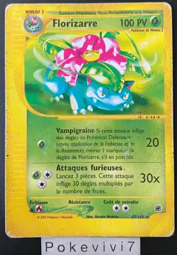 Pokemon Card FLORIZARRE 67/165 Rare EXPEDITION Wizards FR - Image 3