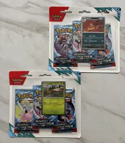 2x Pokemon Journey Together 3-Pack Blister Lot of 2 New Sealed Yanmega & Scrafty - Image 1