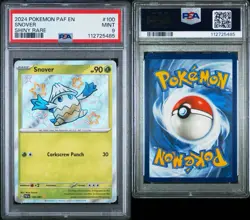 2024 Pokemon TCG Paldean Fates Snover 100/091 Shiny Secret Rare PSA 9 - Image 3