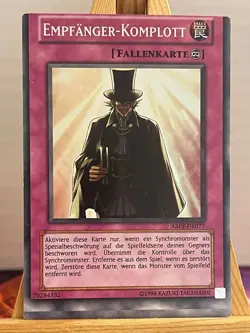 Receiver Conspiracy ABPF-EN077 Super Rare German EX YUGIOH MIsscut - Image 1