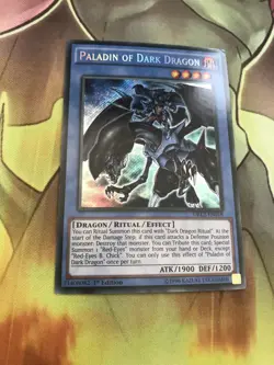 DRL2-EN018 Paladin Of Dark Dragon Secret Rare 1st Edition Yugioh Card Sleeved NM - Image 1