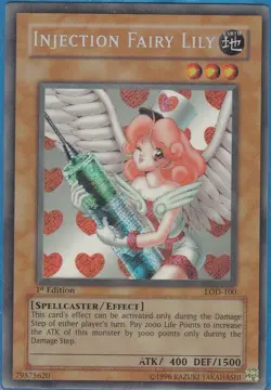 Yu-Gi-Oh! Injection Fairy Lily LOD-100 1st Ed. Secret Rare Format Goat EXCELLENT - Image 1