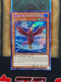 Yugioh Glife The Phantom Bird BLRR-EN008 Secret Rare 1st Ed LP - Image 1