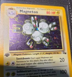 Magneton 11/62 - 1st Edition Fossil - Holo Rare Pokemon - HP - Image 3
