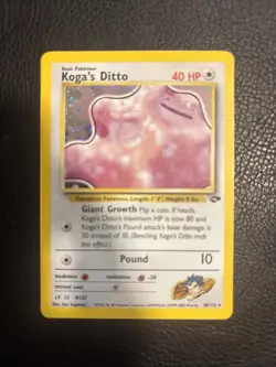 Koga's Ditto 10/132 Gym Challenge-Unlimited Edition Holo Pokemon Card - Image 1