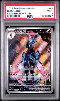 2024 Pokémon Surging Sparks EN Ceruledge Illustration Rare # 197 PSA 9 - REGRADE - Image 3