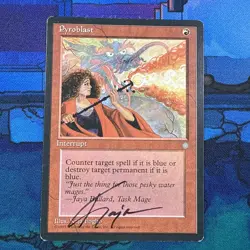 MTG Kaja Foglio Signed â€œPyroblast" Ice Age Magic The Gathering - Image 1
