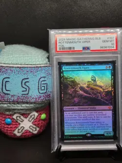 Rottenmouth Viper - #107 - Foil - Mythic - MTG Bloomburrow - PSA 10 - Image 1