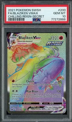 2021 Pokemon SWSH Chilling Reign 200/198 BLAZIKEN VMAX FA Secret PSA 10 Gem Mint - Image 1