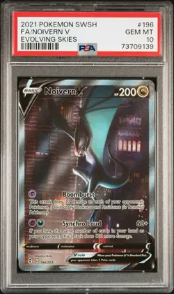 2021 Pokemon Evolving Skies Noivern V 196/203 FA Alternative Artwork PSA 10 - Image 1