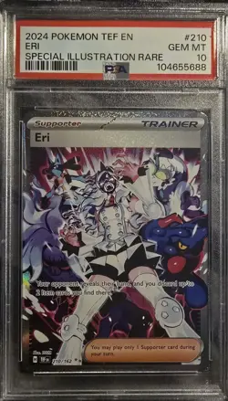 PSA 10 GEM MINT Eri Special Illustration Rare 210/162 2024 Pokemon TEF - Image 1