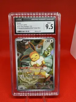CGC 9.5 Eevee Prismatic Evolutions ETB Promo 2025 Pokemon #173 Black Star Promos - Image 1
