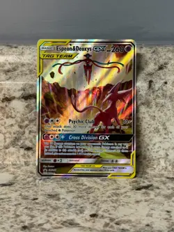 (LP) PokÃ©mon TCG Jumbo Espeon & Deoxys GX SM240 Black Star Promo Card - Image 1
