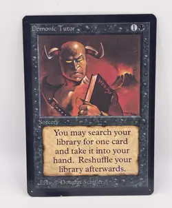 MAGIC THE GATHERING MTG DEMONIC TUROR  ALPHA DAMAGED CORNER NR MINT- MINT VTG - Image 1