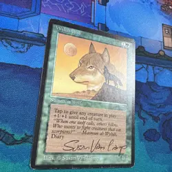 Signed Wyluli Wolf Dark MP Arabian Nights Artist Susan Van Camp MTG Magic - Image 2