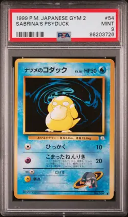 1999 POKEMON JPN GYM 2 #54 SABRINA'S PSYDUCK PSA 9 - Image 3