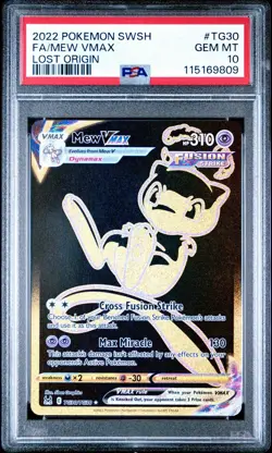 2022 Pokemon Sword & Shield Lost Origin Full Art Mew VMAX PSA 10 Gem Mint #TG30 - Image 1