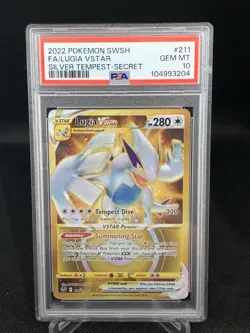 PSA 10 - 2022 Pokemon Silver Tempest LUGIA VSTAR FA GOLD SECRET #211/195 - Image 1
