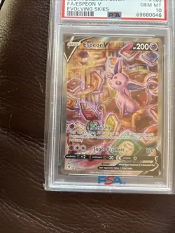2021 Pokemon Evolving Skies Espeon V 180/203 FA Alternative Artwork PSA 10 - Image 3