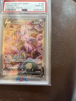 2021 Pokemon Evolving Skies Espeon V 180/203 FA Alternative Artwork PSA 10 - Image 4