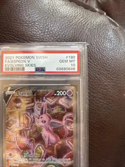 2021 Pokemon Evolving Skies Espeon V 180/203 FA Alternative Artwork PSA 10 - Image 5