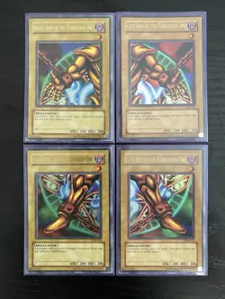 Yugioh Exodia Right Arm, Left Arm, Right Leg, Left Leg Of The Forbidden One LOB - Image 1
