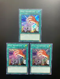 Yugioh Spell Absorption INCH-EN053 Super Rare 1st Edition NM/LP X3 - Image 3