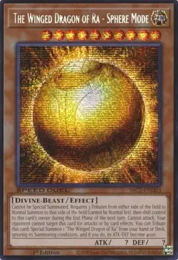 THE WINGED DRAGON OF RA- SPHERE MODE SECRET RARE SBC2-END03 LIGHT PLAY YUGIOH - Image 1