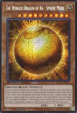 THE WINGED DRAGON OF RA- SPHERE MODE SECRET RARE SBC2-END03 LIGHT PLAY YUGIOH - Image 2