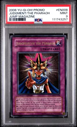 PSA 9 JUDGMENT OF THE PHARAOH JUMP-EN008 SHONEN JUMP PROMO YUGIOH ENGLISH - Image 1