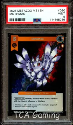 PSA 9 MINT Mothman 020/214 MZ1 HOLO RARE 2025 Metazoo Card 756 - Image 1