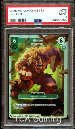 PSA 9 MINT Bigfoot 076/214 MZ1 SUPER RARE HOLO 2025 Metazoo Card 755 - Image 1
