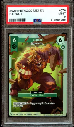 PSA 9 MINT Bigfoot 076/214 MZ1 SUPER RARE HOLO 2025 Metazoo Card 755 - Image 2