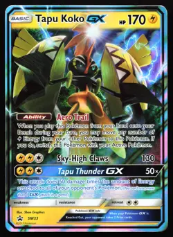 Tapu Koko GX SM33 Sun & Moon Black Star Promo Near Mint Pokemon Card - Image 1