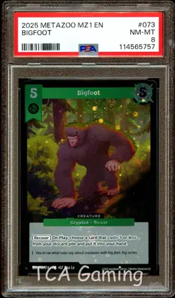 PSA 8 NM-MINT Bigfoot 073/214 MZ1 HOLO RARE 2025 Metazoo Card 757 - Image 1
