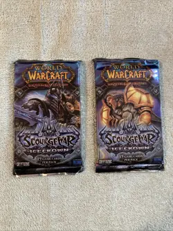 World Of Warcraft TCG 2 x Scourgewar Icecrown Booster Pack NEW WOW Card Game - Image 1