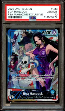 PSA 10 GEM MINT Boa Hancock OP07-038 Magazine EXCLUSIVE One Piece Card - Image 2