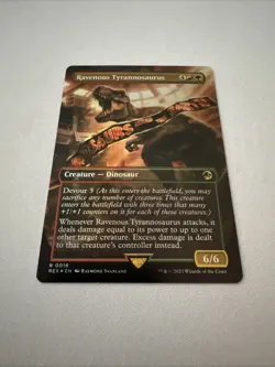 [MTG] Ravenous Tyrannosaurus (Borderless Foil): NM Jurassic World Collection REX - Image 1