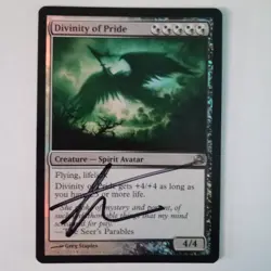 Magic The Gathering - 1x Signed Foil Divinity of Pride (mtg) Modern Masters - Image 1