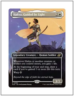 1x Haliya, Guided by Light, Borderless Art, Edge of Eternities, MTG NM - Image 1